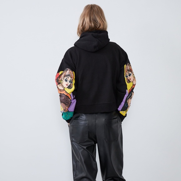 ZARA GIRL PRINTED HOODIE SWEATSHIRT - Picture 8 of 8